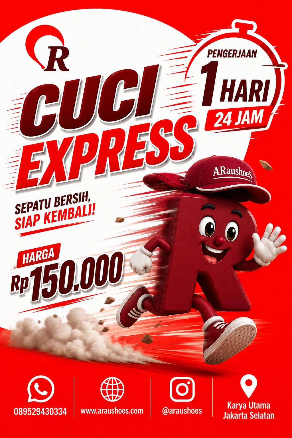 Layanan cuci express sepatu