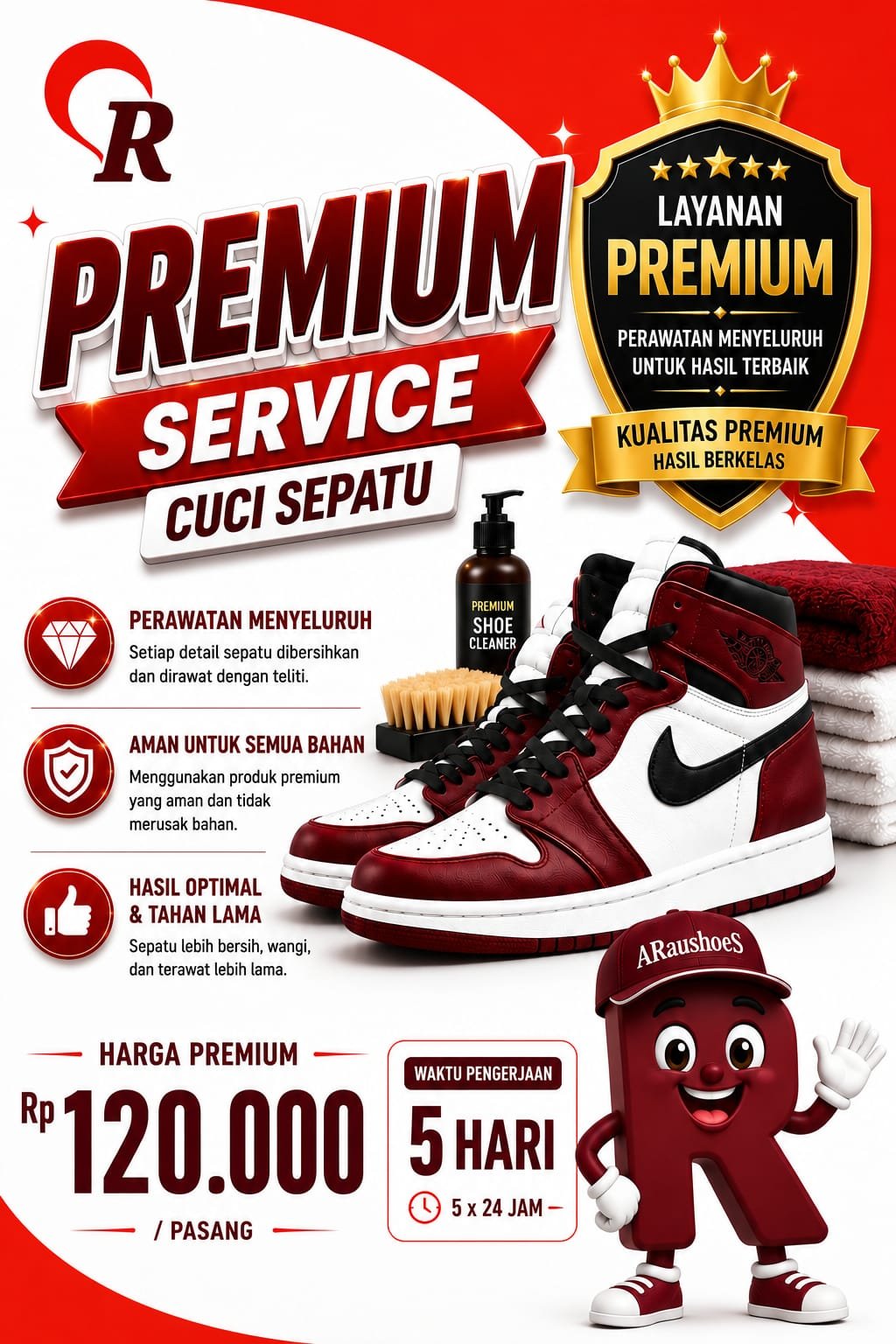 Layanan cuci premium sepatu